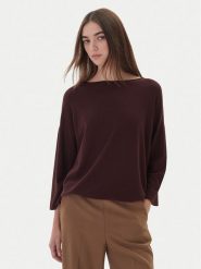 Kontatto Sweter 3M0801C Bordowy Regular Fit. Czerwone swetry Kontatto, m, bez wzorów, z wiskozy, bez ramiączek. Za 339.99 zł.