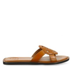 Klapki Gant. Brązowe klapki GANT, bez wzorów, bez obcasa. Za 379.99 zł.
