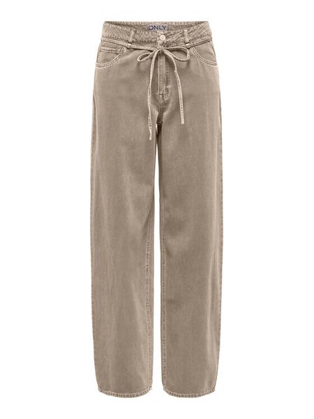 ONLY Jeansy Gianna 15372521 Beżowy Straight Leg. Brązowe jeansy Only, bez wzorów. Za 131.99 zł.