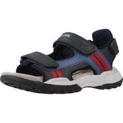 Sandały juniorskie Geox Borealis. Niebieskie sandały Geox, bez wzorów, sportowe, bez obcasa, bez zapięcia. Za 187.99 zł.