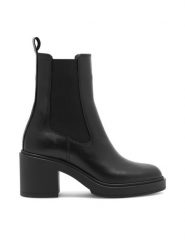 Gino Rossi Sztyblety FERGIE 2784440PE Czarny. Czarne botki Gino Rossi, bez wzorów, z materiału, bez obcasa, na słupku, bez zapięcia. Za 349.99 zł.