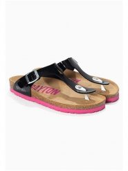BAYTON Japonki "Mercure" w kolorze różowo-czarnym rozmiar: 39. Czarne klapki Bayton, bez wzorów, z tworzywa sztucznego, z otwartym noskiem, bez obcasa. Za 143.22 zł.
