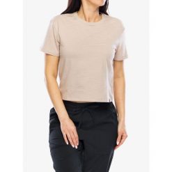 Koszulka bawełniana damska Black Diamond BD Stripe SS Tee. Brązowe koszulki sportowe Black Diamond, bez wzorów, z bawełny, bez ramiączek. Za 114.99 zł.