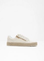 Sneakersy z zamkiem. Białe obuwie sportowe bonprix, na lato, bez zapięcia. Za 124.99 zł.