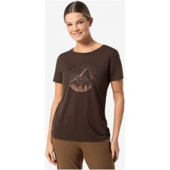 Koszulka z krótkim rękawkiem damska SUPER.NATURAL Mountain Losee Tee. Brązowe koszulki sportowe super.natural, bez wzorów, bez ramiączek. Za 249.99 zł.