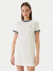 Calvin Klein Jeans Sukienka codzienna LV047F248G Biały Relaxed Fit. Białe sukienki Calvin Klein Jeans, na co dzień, xl, bez wzorów, z bawełny, bez kołnierzyka, bez ramiączek, proste. Za 369.99 zł.