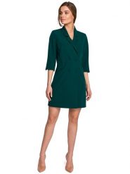 Stylove Sukienka w kolorze ciemnozielonym rozmiar: XXL. Zielone sukienki Stylove, na co dzień, xxl, bez wzorów, z tkaniny, bez kołnierzyka, bez ramiączek, mini, proste. Za 123.25 zł.