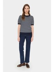 SAINT TROPEZ Koszulka dzianinowa w kolorze czarnym rozmiar: L. Czarne bluzki Saint Tropez, l, bez wzorów, z dzianiny, bez kołnierzyka, bez ramiączek. Za 96.14 zł.