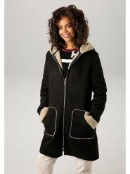 Aniston Płaszcz przejściowy w kolorze czarnym rozmiar: 42. Czarne płaszcze Aniston, bez wzorów, bez kaptura. Za 131.12 zł.