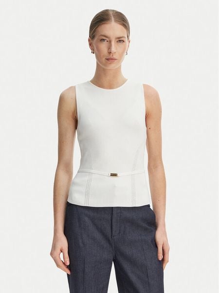 Marciano Guess Bluzka G6GR23 Z0760 Kremowy Regular Fit. Białe bluzki Marciano Guess, xl, z aplikacjami, z syntetyku, bez kołnierzyka, bez ramiączek. Za 239.99 zł.