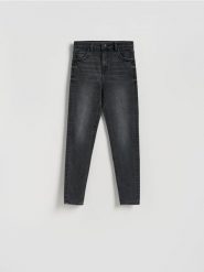 Jeansy slim fit z przetarciami - szary. Szare jeansy Reserved, bez wzorów. Za 119.99 zł.