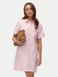 Vero Moda Sukienka jeansowa Jennie 10309665 Różowy Regular Fit. Czerwone sukienki Vero Moda, xs, bez wzorów, z bawełny, bez kołnierzyka, bez ramiączek. Za 189.99 zł.