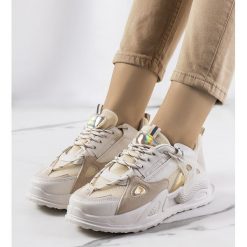 Beżowe sneakersy Mansfield beżowy. Brązowe trampki bez wzorów, przed kostkę, bez zapięcia. Za 78.33 zł.