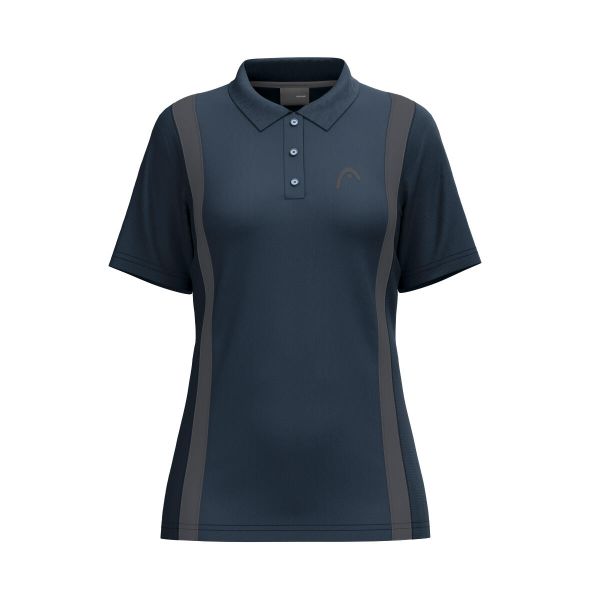 Damska koszulka polo Head Club 25 Tech. Niebieskie bluzki Head, xl, bez wzorów, bez kołnierzyka, bez ramiączek. W wyprzedaży za 189.00 zł.