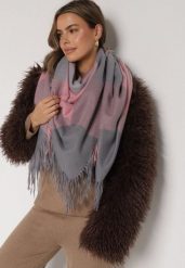 Różowo-Szary Szalik Bellaern. Czerwone szaliki Born2be, bez wzorów, z bawełny, eleganckie. Za 49.99 zł.