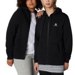 Bluza z Kapturem I Suwakiem Na Całej Długości Go-To Embroidered Star Chevron Ro…. Czarne bluzy Converse, l, bez wzorów, z kapturem. Za 272.55 zł.