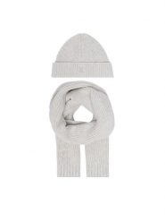 Calvin Klein Jeans Zestaw szalik i czapka Knitted Scarf Beanie Giftbox LVCKFJP00N Szary jasny. Szare czapki Calvin Klein Jeans, bez wzorów, z bawełny. Za 209.99 zł.