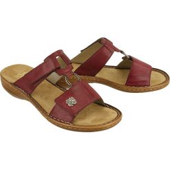 RIEKER 60829-35 red, klapki damskie. Czerwone klapki Rieker, bez wzorów, bez obcasa. W wyprzedaży za 179.90 zł.