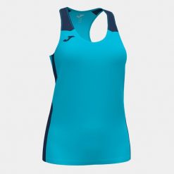 Tank top do biegania damski Joma Record II. Niebieskie koszulki sportowe Joma, bez wzorów, bez ramiączek, do biegania. Za 123.00 zł.