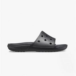 Klapki basenowe Crocs Classic Slide. Czarne klapki Crocs, bez wzorów, bez obcasa. Za 146.94 zł.
