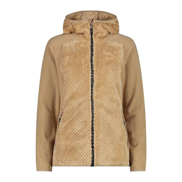 Bluza damska turystyczna CMP 34P3076. Brązowe bluzy CMP, na zimę, l, bez wzorów, z dzianiny, z kapturem. Za 278.50 zł.