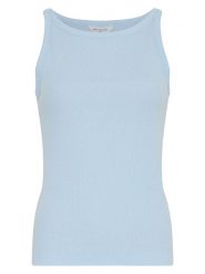 MOSS COPENHAGEN Top w kolorze błękitnym rozmiar: L/XL. Niebieskie topy Moss Copenhagen, l, bez wzorów, bez kołnierzyka, bez ramiączek. Za 98.95 zł.