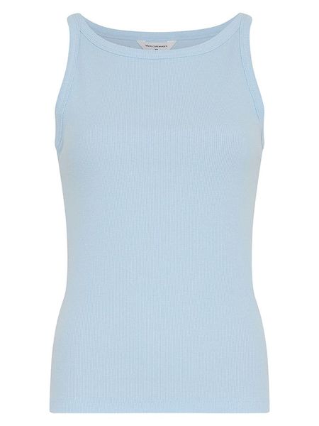 MOSS COPENHAGEN Top w kolorze błękitnym rozmiar: L/XL. Niebieskie topy Moss Copenhagen, l, bez wzorów, bez kołnierzyka, bez ramiączek. Za 98.95 zł.