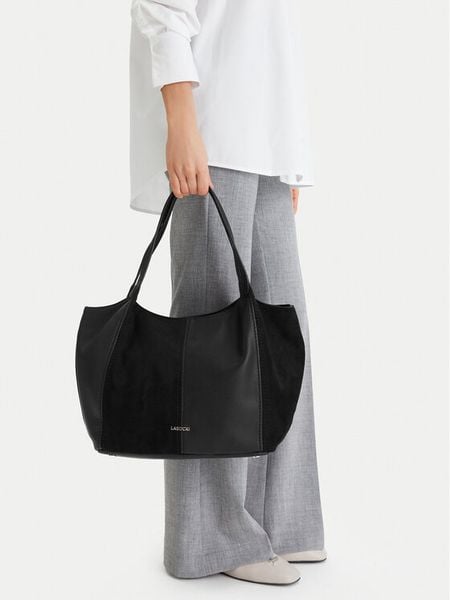 Lasocki Torebka CEO-LSK-X-001-09 Czarny. Czarne shopper Lasocki, bez wzorów, z materiału, bez dodatków. Za 199.99 zł.