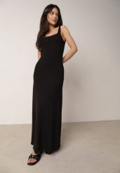 Czarna Bawełniana Sukienka z Odkrytymi Plecami i Guzikami Ocerial. Czarne sukienki Born2be, do pracy, na lato, l, bez wzorów, z bawełny, casualowe, bez kołnierzyka, bez ramiączek, maxi, proste. Za 139.99 zł.