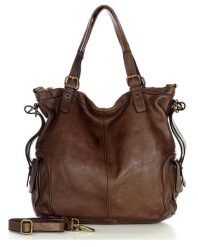 Miejski shopper czekoladowy MARCO MAZZINI v145g. Brązowe shopper bez wzorów, ze skóry, duże, bez dodatków. Za 529.15 zł.