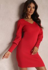 Czerwona Sukienka Dopasowana Alatuh. Czerwone sukienki Renee, bez wzorów, z dzianiny, klasyczne, bez kołnierzyka, bez ramiączek, maxi, bodycon. Za 129.99 zł.