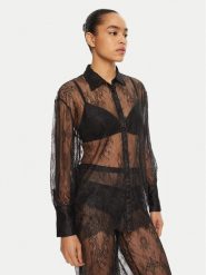 Hunkemöller Koszula Camille 300608 Czarny Relaxed Fit. Czarne koszule Hunkemöller, s, bez wzorów, z syntetyku, bez kołnierzyka, bez ramiączek. Za 119.99 zł.