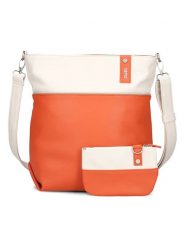 Zwei Torebka w kolorze kremowo-pomarańczowym - 33 x 32 x 13 cm rozmiar: onesize. Brązowe torby na ramię Zwei, bez wzorów, z materiału, na ramię, bez dodatków. Za 222.18 zł.