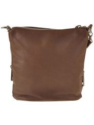 ORE10 Skórzana torebka "Ambly" w kolorze brązowym - 20 x 19 x 10 cm rozmiar: onesize. Brązowe torby na ramię ORE10, bez wzorów, z materiału, na ramię, bez dodatków. Za 130.99 zł.