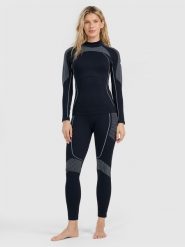 4F Bielizna termoaktywna bezszwowa (dół) damska - czarna M/L. Czarna bielizna sportowa 4f, l, bez wzorów, ze skóry. Za 149.99 zł.