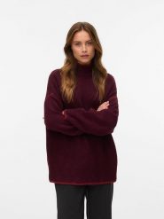 Vero Moda Sweter w kolorze bordowym rozmiar: L. Czerwone swetry Vero Moda, l, bez wzorów, z wełny, bez ramiączek. Za 139.87 zł.
