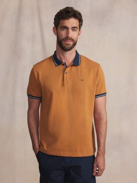 Polo TBS Darel. Niebieskie koszulki polo Tbs, na lato, xl, bez wzorów, z bawełny, bez kołnierzyka, bez ramiączek. Za 231.70 zł.