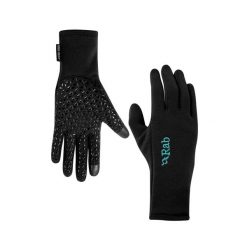 Rękawiczki damskie Rab Power Stretch Contact Grip Glove. Czarne rękawiczki RAB, bez wzorów, sportowe. Za 130.99 zł.