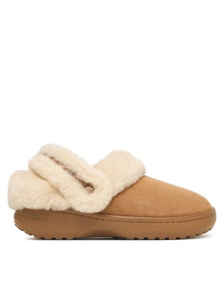 Crocs Klapki Classic Unfurgettable Vegan Suede Clog 212106 Beżowy. Brązowe klapki Crocs, bez wzorów, ze skóry, bez obcasa. Za 269.99 zł.