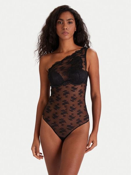 Guess Body O5YM02 KCVX0 Czarny. Czarne body Guess, z aplikacjami, z syntetyku. Za 262.00 zł.