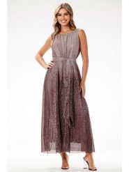 Awama Sukienka w kolorze brązowym rozmiar: XL. Brązowe sukienki Awama, xl, bez wzorów, z tkaniny, bez kołnierzyka, bez ramiączek, maxi. Za 361.99 zł.