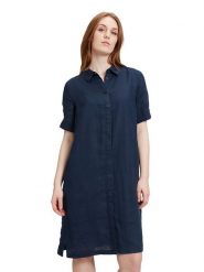 BETTY & CO Lniana sukienka w kolorze granatowym rozmiar: 38. Niebieskie sukienki Betty & Co, bez wzorów, ze lnu, bez kołnierzyka, bez ramiączek, midi. Za 118.56 zł.