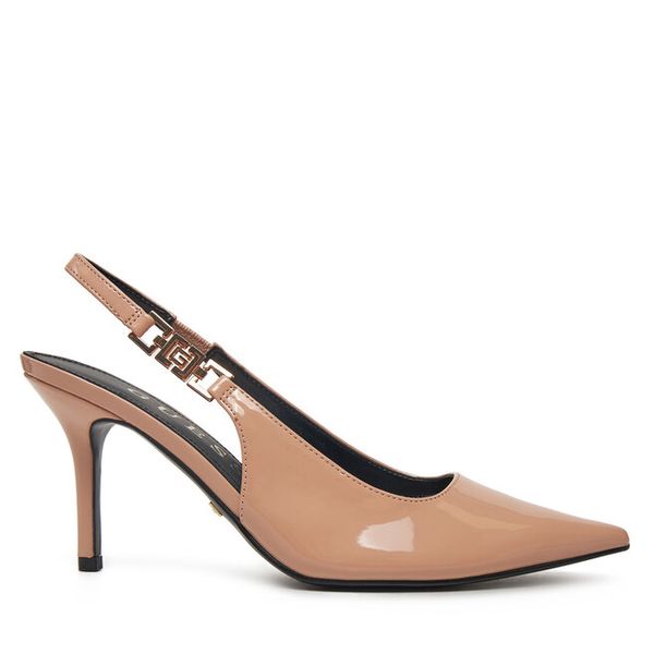 Szpilki Guess. Brązowe szpilki Guess, z aplikacjami, bez obcasa, na szpilce, bez zapięcia. Za 319.99 zł.