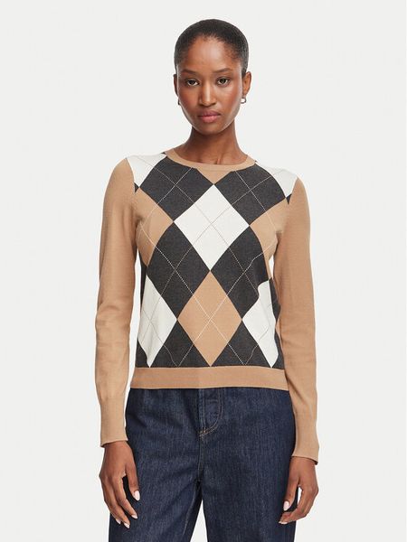 Marella Sweter Carabo 2625366131 Brązowy jasny Regular Fit. Brązowe swetry Marella, m, bez wzorów, z wiskozy, bez ramiączek. Za 609.99 zł.