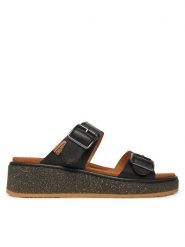 Pikolinos Klapki W9D-1505 Czarny. Czarne klapki Pikolinos, bez wzorów, ze skóry, bez obcasa. Za 379.99 zł.