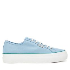 Tenisówki Calvin Klein Jeans. Niebieskie trampki Calvin Klein Jeans, bez wzorów, z jeansu, bez zapięcia. Za 349.99 zł.