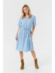 Kaffe Sukienka w kolorze błękitnym rozmiar: 40. Niebieskie sukienki Kaffe, na imprezę, s, bez wzorów, z wiskozy, klasyczne, bez kołnierzyka, bez ramiączek, midi. Za 96.14 zł.