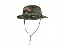 Kapelusz boonie z odpinaną osłoną karku US Woodland rozm L. Zielone kapelusze HELIKON-TEX, bez wzorów, z bawełny. Za 47.99 zł.