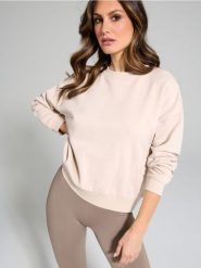 Bluza - kremowy. Białe bluzy Sinsay, l, bez wzorów, bez kaptura. Za 29.99 zł.