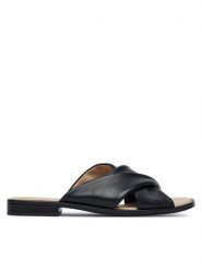 Caprice Klapki 9-27101-46 Czarny. Czarne klapki Caprice, bez wzorów, ze skóry, bez obcasa. Za 218.99 zł.